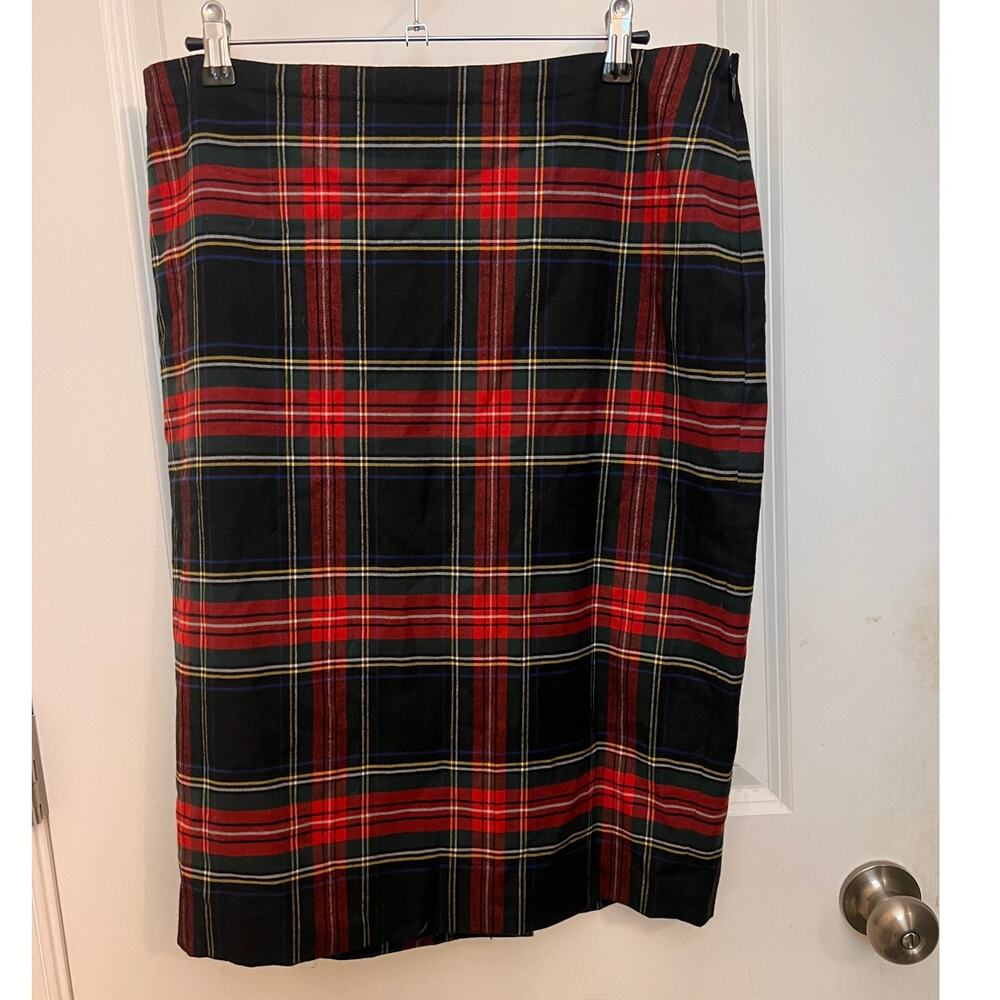 Lauren Ralph Lauren Wool Blend tartan plaid skirt 12 tailored heritage Holidays